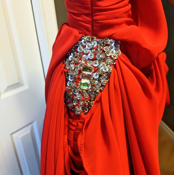 Red Strapless Mini Dress - Picture 4 of 5